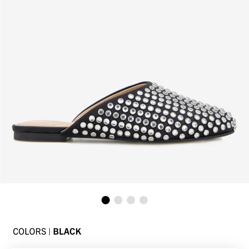Kenneth Cole Black Rhinestone Mules